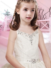 Simple Puffy Skirt Straps Mini Quinceanera Dresses with Beading and Belt