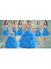 Customized Ball Gown Beaded Sweet 16 Gown and Sequined Short Dama Dresses Ruffled Mini Quinceanera Dress