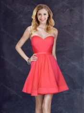 2016 Custom Fit Belted Short Prom Dress in Red