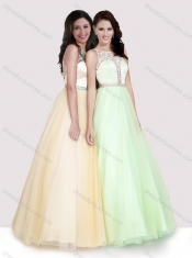 Best Selling See Through Empire Beaded Prom Dress in Tulle