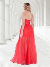 Cheap Chiffon Empire Beaded Long Prom Dress in Red