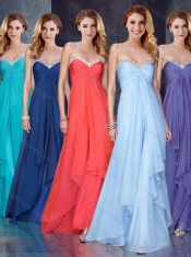 Custom Fit Empire Applique and Ruched Prom Dress in Light Blue