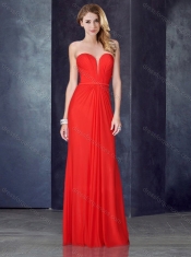 Discount2016  Sweetheart Belted and Ruched Prom Dress in Navy Blue