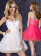 Hot Sale Short Sweetheart Prom Dress with Beading in Organza