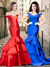 Latest Off the Shoulder Mermaid Prom Dress with Ruching