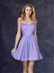 New Arrival Lavender Short Prom Dress with Belt