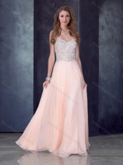 Simple Empire Baby Pink Dama Dress with Beading and Appliques