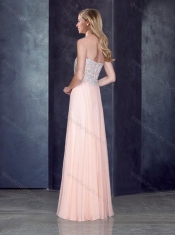 Simple Empire Baby Pink Dama Dress with Beading and Appliques
