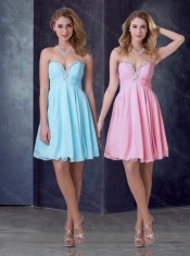 Exclusive Empire Chiffon Short Prom Dress with Beading and Ruching Exclusive Empire Chiffon Short Prom Dress with Beading and Ruching