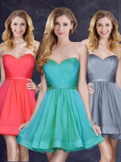Low Price Turquoise Short Prom Dress with Belt Low Price Turquoise Short Prom Dress with Belt