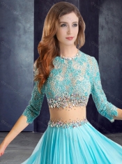 Luxurious Brush Train See Through Prom Dress with Lace and Beading