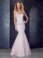 Mermaid Sweetheart Satin Lavender Prom Dress with Brush Train