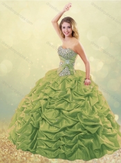 New Style Puffy Skirt Bubble Red Sweet 16 Dress in Taffeta