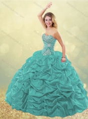 New Style Puffy Skirt Bubble Red Sweet 16 Dress in Taffeta