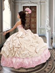 Ball Gown Taffeta 15th Birthday Dresses with Bubbles and Appliques