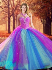 Big Puffy Beaded 15th Birthday Dress in Multi Color