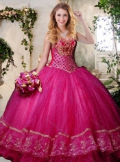 Big Puffy Teal Sweet 16 Dress with Beading and Appliques
