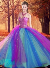 Cheap Custom Fit Multi Color Quinceanera Dress with Beading