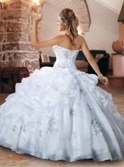 Classical Strapless Applique and Bubble Quinceanera Dress in Organza