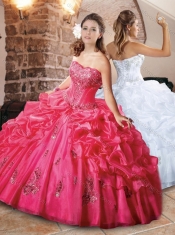 Classical Strapless Applique and Bubble Quinceanera Dress in Organza