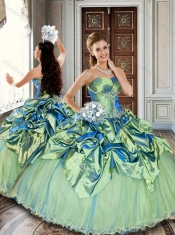 Customized Olive Green Quinceanera Dresses with Bubbles and Beading