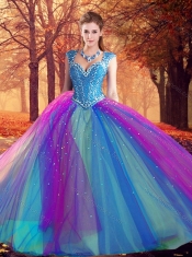 Discount Fashionable V Neck Quinceanera Dresses with Beading