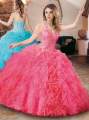Elegant Beaded and Ruffled 15th Birthday Dress with Detachable Straps