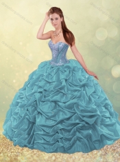 New Arrivals Beaded and Bubble 15th Birthday Dress in Aqua Blue