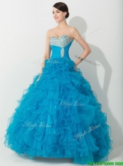 Princess Baby Blue 15th Birthday Gown with Beading and Ruffles