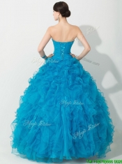 Princess Baby Blue 15th Birthday Gown with Beading and Ruffles