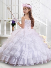 Cheap Spaghetti Straps Ruffled Layers Mini Quinceanera Dress in Organza