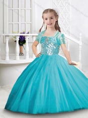 Exclusive Puffy Skirt Tulle Little Girl Pageant Dresses with Beading