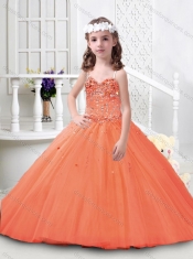 Hot Sale Spaghetti Straps Tulle Mini Quinceanera Dress with Beading