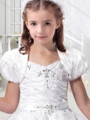 New Beaded and Bubble Red Little Girl Pageant Dresses with Spaghetti Straps