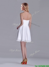 2016 Elegant Empire Strapless Beaded White Prom Dress in Chiffon