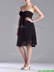 Cheap Empire Knee Length Black Prom Dress in Chiffon