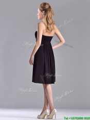 Cheap Empire Knee Length Black Prom Dress in Chiffon