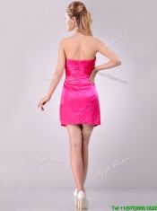 Discount Applique with Beading and Rhinestoned Prom Dress in Hot Pink