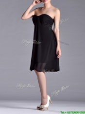 Empire Sweetheart Knee-length Short Black Prom Dress for Homecoming