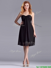 Empire Sweetheart Knee-length Short Black Prom Dress for Homecoming