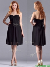 Empire Sweetheart Knee-length Short Black Prom Dress for Homecoming