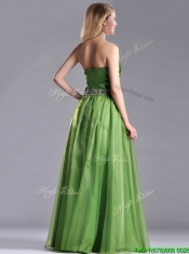 Exclusive Strapless Beaded Decorated Waist Prom Dress with Side Zipper