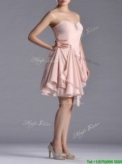 Exclusive Sweetheart Chiffon Beaded Prom Dress in Light Pink