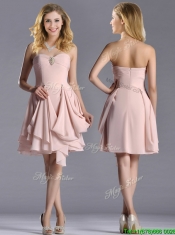 Exclusive Sweetheart Chiffon Beaded Prom Dress in Light Pink