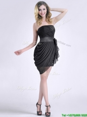 Lovely Column Bowknot Short Prom Dress in Chiffon and Sequins