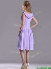 Lovely Empire Chiffon Lavender Dama Dress with Beading and Ruching