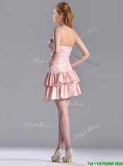 Low Price Ruffled Layers Short Dama Dress in Asymmetrical