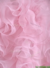 Modest Sweetheart Rolling Flowers Short Dama Dress in Baby Pink