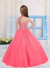 Fashionable Ball Gowns Straps Little Girl Pageant Dress with Beading