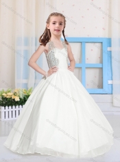 Fashionable Ball Gowns Straps Little Girl Pageant Dress with Beading